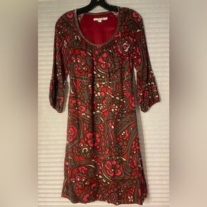 Boden womens Effortless Dress Sz 2 in berry funky floral EUC